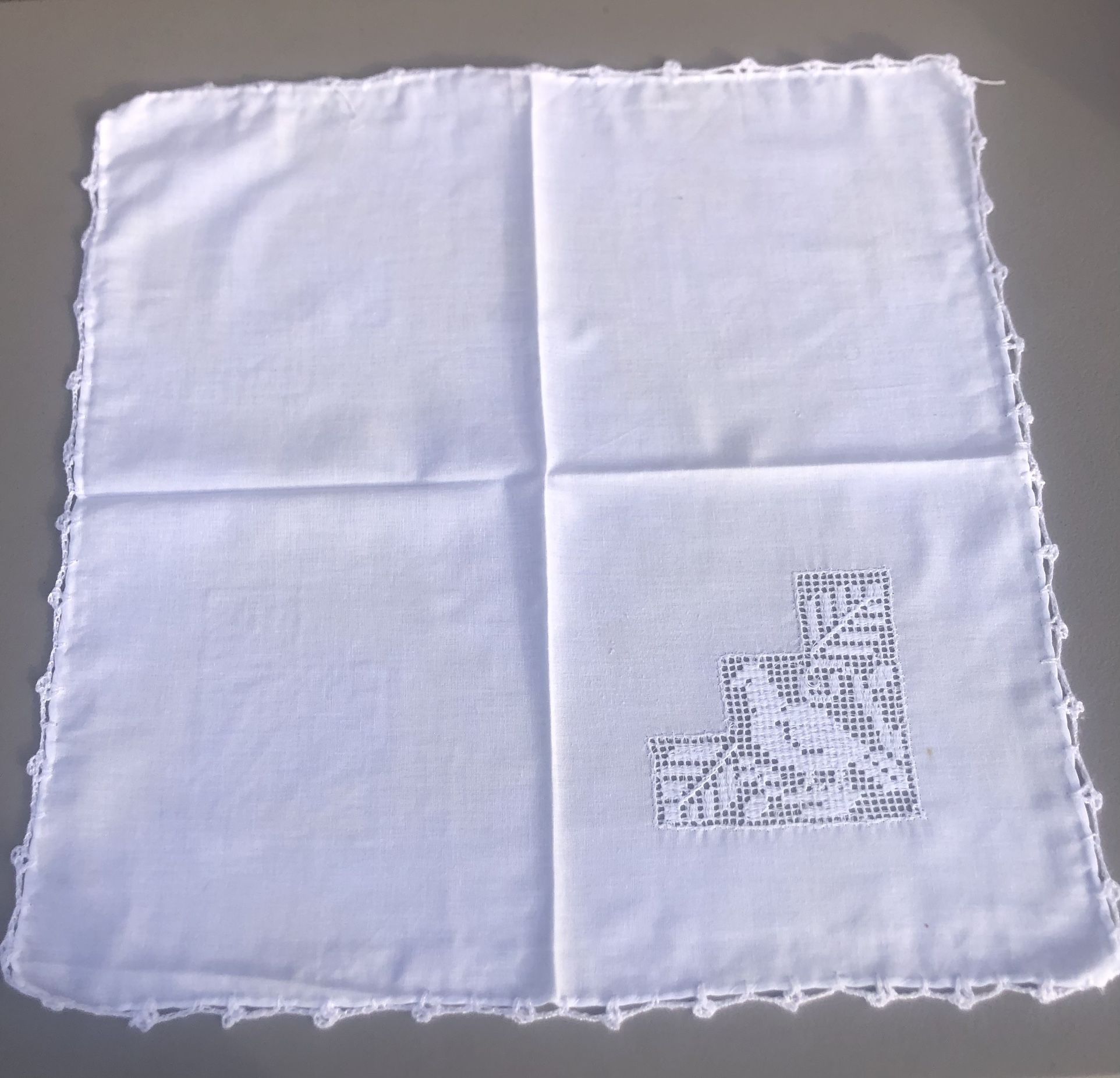 Mexican Napkin Servilleta Handwoven White Tortillas Flowers - New 12 PCs