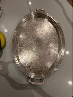 Vintage Silver Plated Large Oval Tray