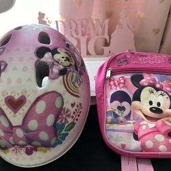 Girls Minnie Helmet & Minnie BackPack 🎒 🩷