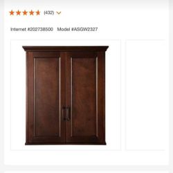 Walnut Bathroom  Cabinet.  Real Wood.  Perfect  Condition 