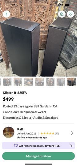 Klipsch R625 Speakers