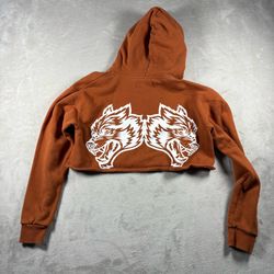 Darc Sport She Wolves Women’s S Orange Collection Cropped Hoodie Sweatshirt#2470