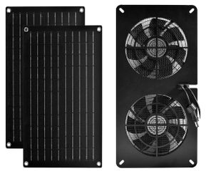 Solar-Powered Dual Fan Ventilation Kit