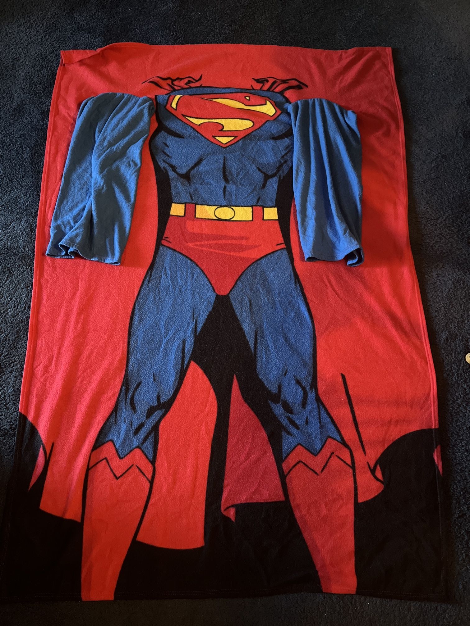 Superman Snuggle Arms Sleeves Blanket Very Large Size
