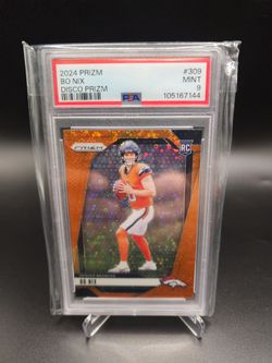 2024 Panini Prizm Rookies Bo Nix #309 Disco Prizm (RC) PSA 9 Denver Broncos NFL