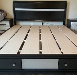 Regata Bedroom Bed frame With Headboard And Footboard With Storage