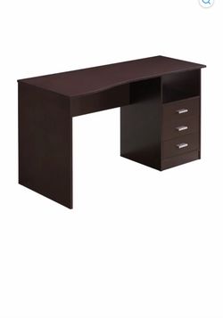 Dark Brown Office Desk with Drawers