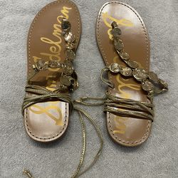 Sam Edelman Gold Gladiator Sandal 10
