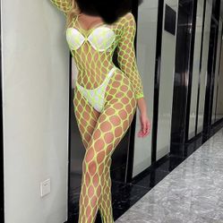 GREEN BODYSTOCKING SET