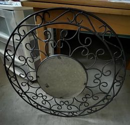 Wrought iron scroll wall mirror