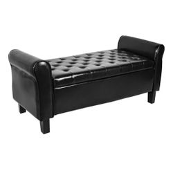 Leather black Storage Bench ottoman (52"Lx20"H x20"W )