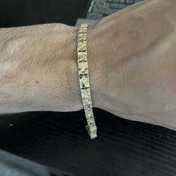 10k Solid Nugget Bracelet 