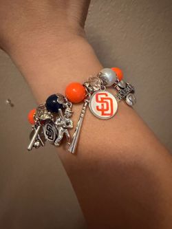 Padres Inspired Baseball Charm Bracelet – Game Day Fan Jewelry