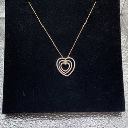 Diamond Heart Necklace Yellow Gold