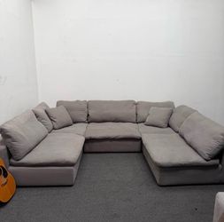 Gray 5-Piece Cloud Couch Sectional - 11ft x 7ft - Freshly Cleaned - Delivery Available!
