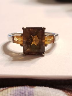 Sterling Silver Quartz & Citrine Ring