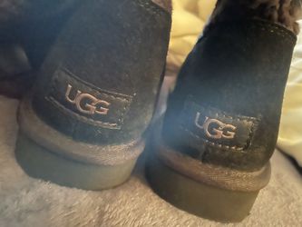 Authentic UGG Crochet Black Plush Boots Women’s Size 11 New