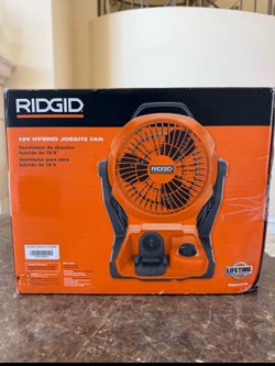 NEW RIDGID 18V Hybrid Jobsite Fan — Battery or Plug-In