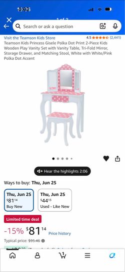 Little Girls Vanity Desk With Lights