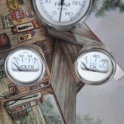 Faria 6000 Tech, Oil, And Volt Meters 