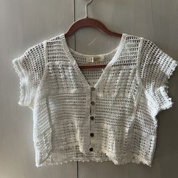 Boho Knitted Blouse Button Up