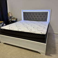 New LED Bed Frame + Mattress Set