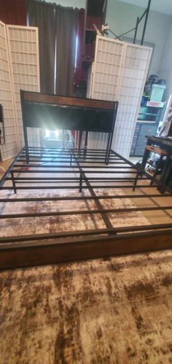 Full size bed frame with headboard