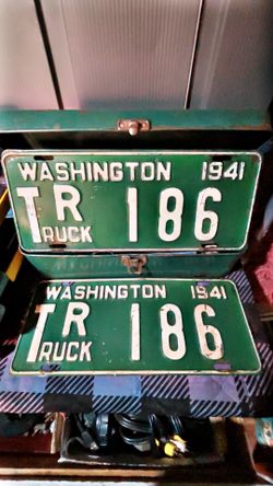 Original Wa Truck License Plate