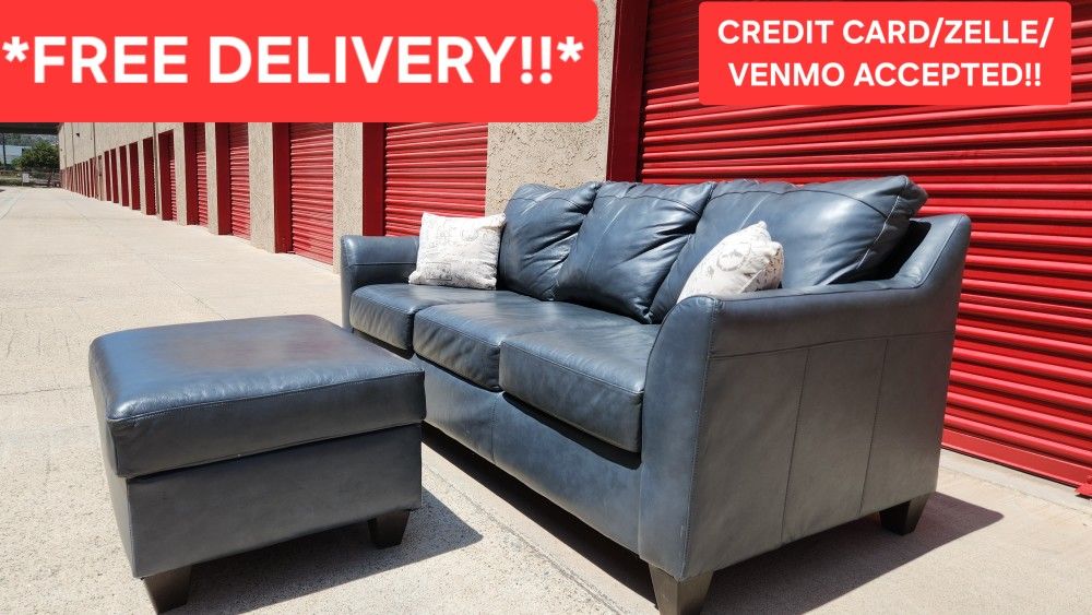 Three Seat Couch with Ottoman