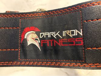 Dark Iron Fitness Weight Lifting Leather Belt for Men & Women - Black