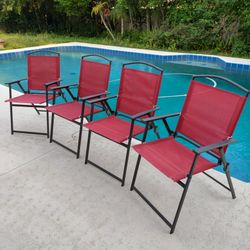 Patio Chairs - Patio Premier Outdoor Sling Folding Armchair Red Lawn Chair