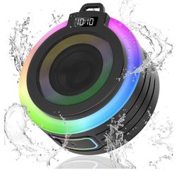 Bluetooth Shower Speaker, Portable Bluetooth Speaker Stereo Sound with Suction Cup/Lanyard, Built-in Mic, IPX7 Waterproof Wireless Speakers Bluetooth 