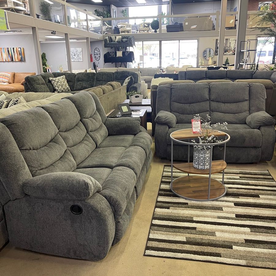 Tulen Gray Manual Reclining Sofa & Loveseat