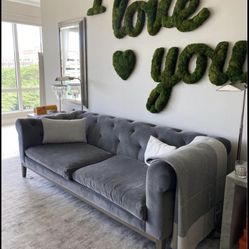 Restoration Hardware Italia Chesterfield Sofa - Oak Base