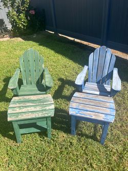 Childs Garden Chairs with Small tables