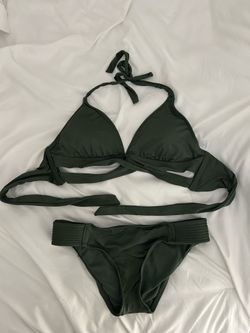 Target Olive Green Wrap Triangle Bikini Set
