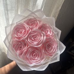 mini ribbon rose bouquet 
