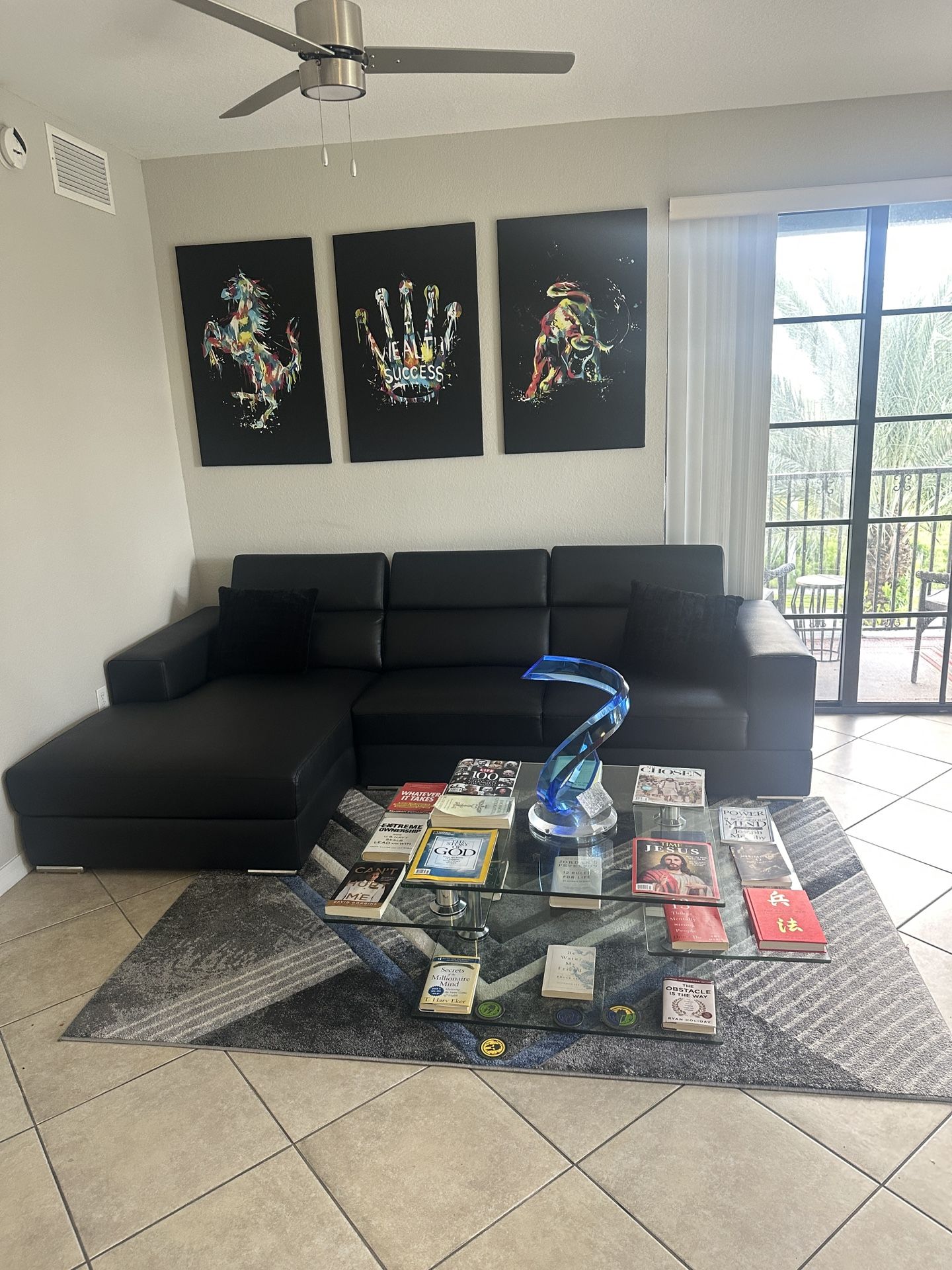 Three Piece Coffee Table With Rug