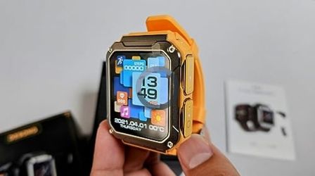 Desong Smart Watch with Earbuds, 3-In-1 Watch Buds Smartwatch, Orange