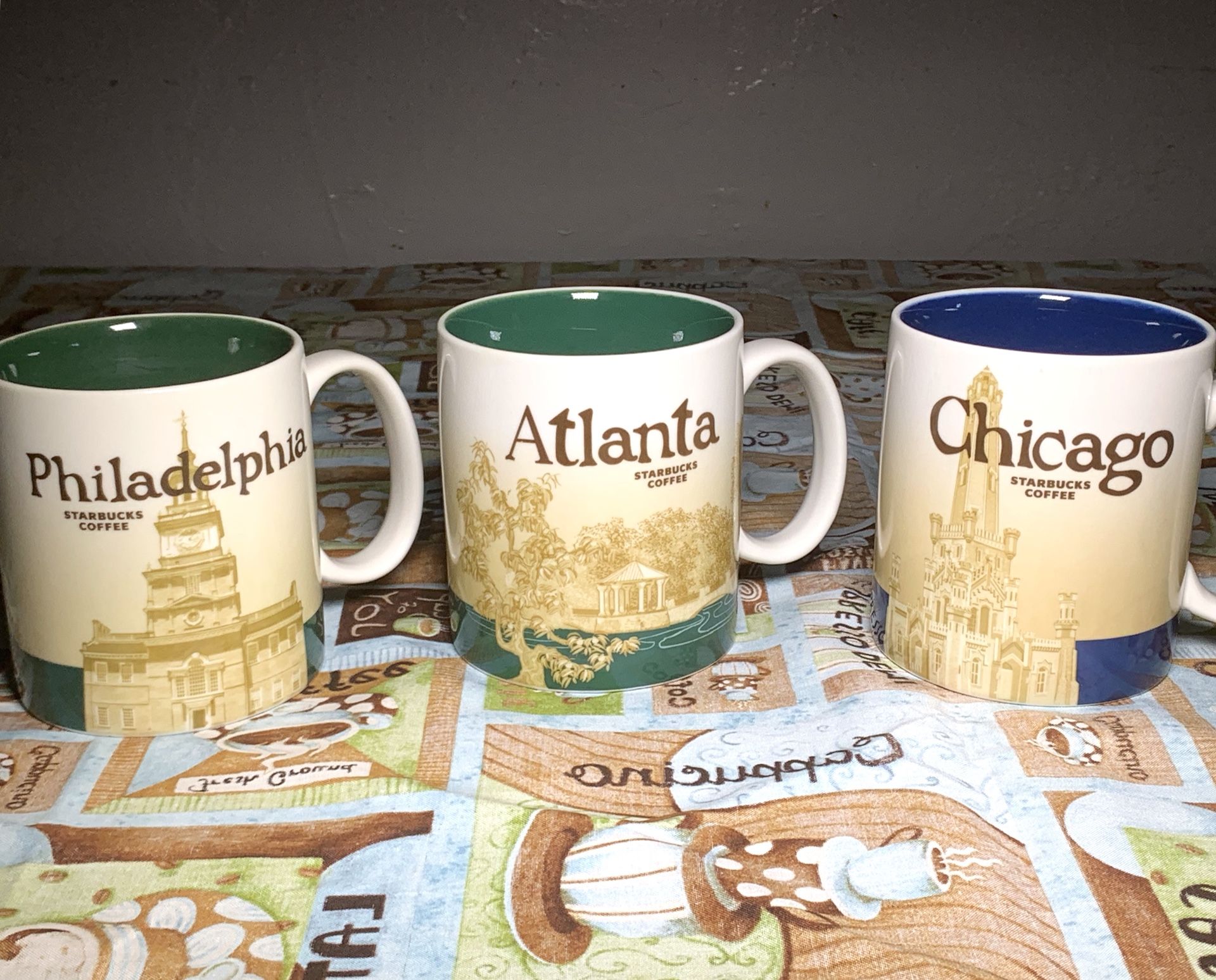 Starbucks Destination City State Mugs: Chicago Atlanta Philadelphia