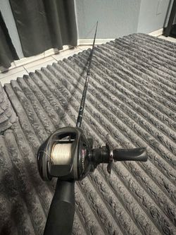 Bass Pro Shops MegaCast MG10HA bait casting reel and zebco omega df 24 ton dura fiber rod Fishing rod and reel combo in great conditions $60 firm re