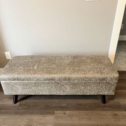 Faux Leather Storage Ottoman 