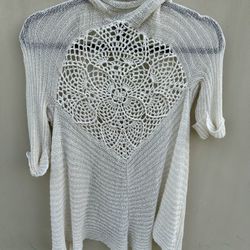 Crochet Back Cardigan - Read Description 