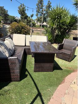 Patio furniture set wicker