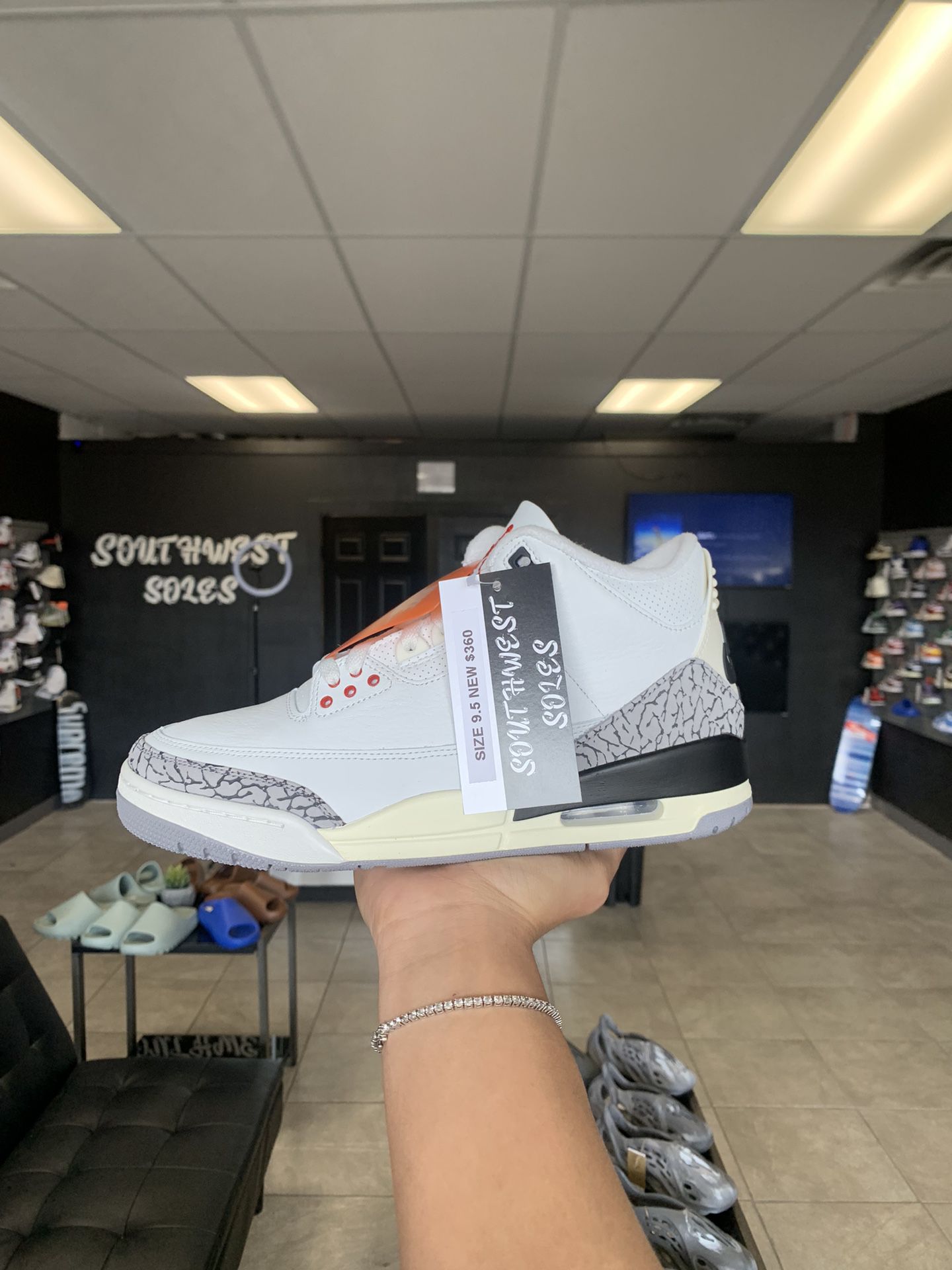Jordan 3 White Cement Reimagined Size 9.5 Available In Store!