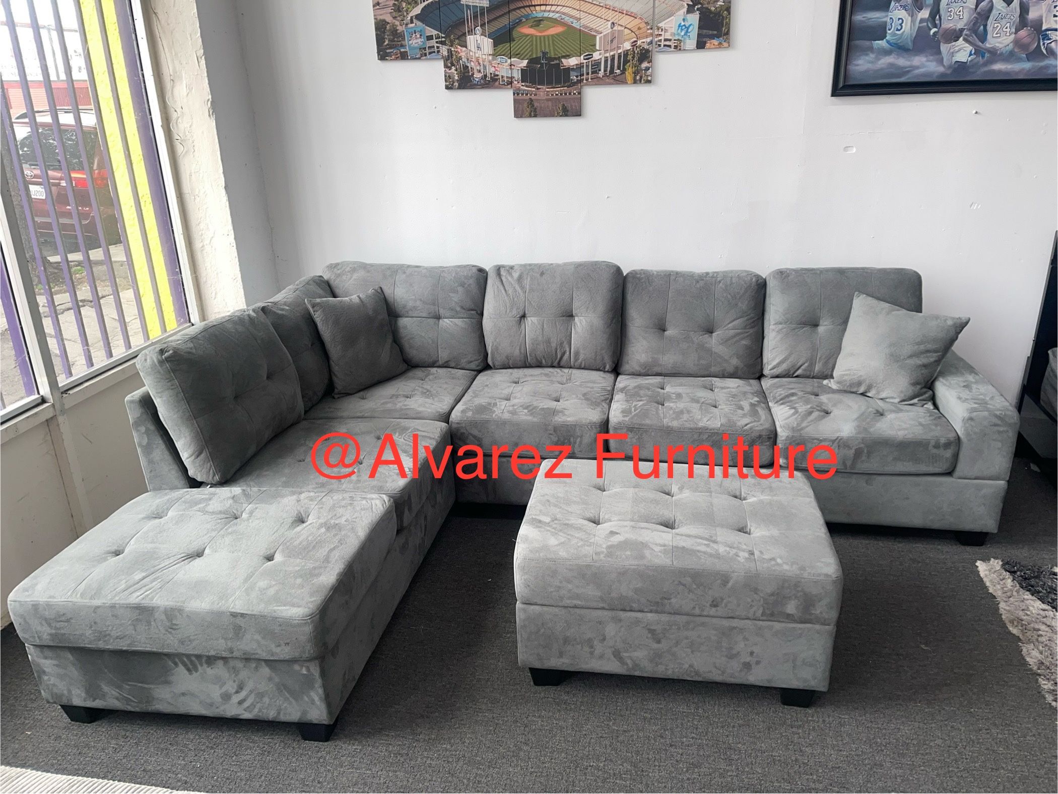 Sectional Sofa With Ottoman Storage And Cup Holders