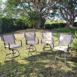 Outdoor Aluminum swivel counter high stools-4 piece