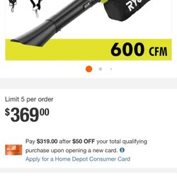 Retail $370  Available For $170 40V HP Brushless 100 MPH 600 CFM Cordless Leaf Blower/Mulcher/Vacuum (Tool Only