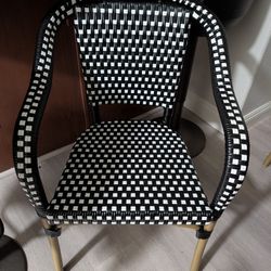 Crate & Barrel Black & White Bistro Chairs (Pair)