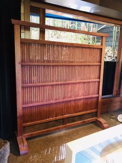 Elegant Excellent Japanese Hand Crafted Privacy Screen Room Divider 5' W x 5.5'H